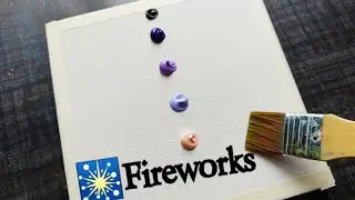 FIREWORKS IN NIGHT SKY PAINTING/ACRYLIC PAINTING FOR BEGINNERS/DAILY ART CHALLENGE 
