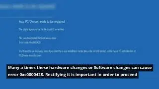 HOW TO FIX ERROR CODE 0XC0000428: YOUR PC NEEDS TO BE REPAIRED FIXED