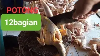 Potong ayam kampung jadi 12 bagian 