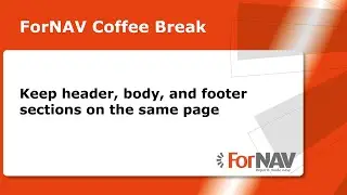Keep header, body, and footer sections on the same page