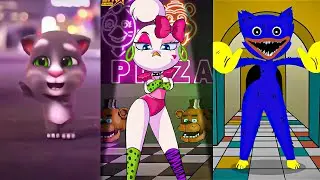 Talking Tom Vs Cute Chica Vs Huggy Wuggy Dance Battle #huggywuggy #chica #roxy #talkingtom