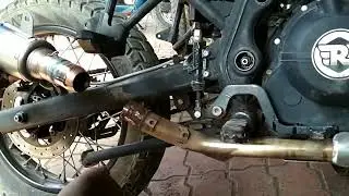 Custom exhaust in Royal Enfield Himalayan | Akrapovic short can