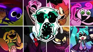 RUSHER but Every Turn a Different Character Sings 🎤 ( FNF DOORS ROBLOX ) 💜