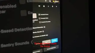 Tesla| Exclude Sentry Mode for Home or Work  #teslay #teslamodels #sentrymode