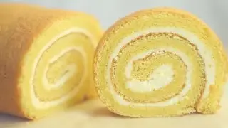 Swiss Roll Cake/Vanilla swiss roll cake/Basic swiss roll cake.