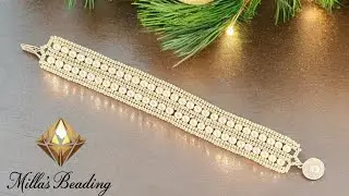 Pearl Beading Bracelet (horizontal) 💎 #beadingtutorials #beading #artesanato  #handmade #artesania