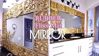 Using RUBBER Door MAT For Large Mirrors! HOW TO Decorate with Rubber Floor Mats