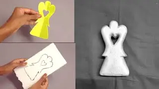 White cement craft| Angel statue| Christmas craft with white cement| Showpiece