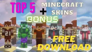TOP 5 MINECRAFT SKINS | FREE DOWNLOAD | DOWNLOAD LINKS | COOLEST SKINS LOVED BY YOUTUBERS.