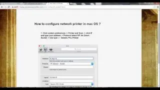 How to configure network printer in mac OS