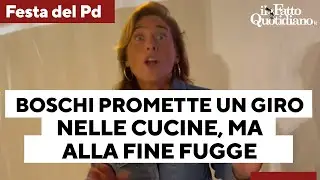 Boschi alla Festa Pd: promette un giro tra i militanti delle cucine ma alla fine fugge