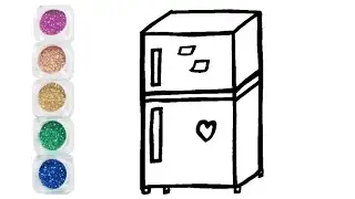 【How to draw a Refrigerator】 Easy Drawing for kids