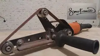 Самодельный ленточный электронапильник. Belt grinder.