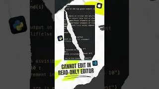 Fixing 'Cannot Edit in Read-Only Editor' in VS Code ❌❌|Python User Input()