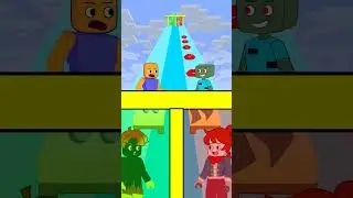 Kiss run: Noob Roblox Vs Steve Minecraft #animation