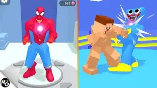Spiderman Membuat Robot Kardus Minecraft Untuk Mengalahkan Huggy Wuggy | Iron Suit | Musim Gaming