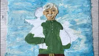 1 день пластилинового марафона (рисуем открытку к 9 мая!) #дети #рисунок #9мая
