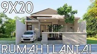 REMAKE Desain Rumah 1 Lantai lahan 9x20m [kode 39B]