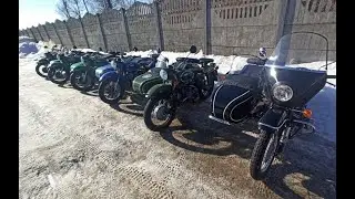Сразу 6 мотоциклов Урал в одном видео