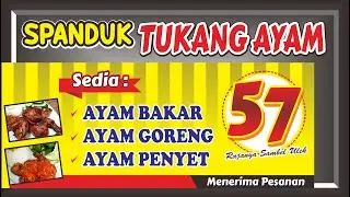 Desain Spanduk Warung Ayam ||  Corel x8