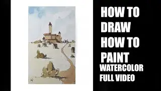Line and Wash watercolor full video in Real Time draw and paint easy way By Nil Rocha