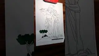 how to draw lord krishna and lord radha✨️