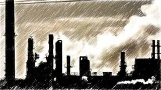 power plant smoke  - sketch style - MagicVideoArt