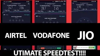 Airtel vs Jio vs Vodafone/Idea 4g Speedtest Comparison!!!!