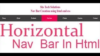Horizontal Nav bar creation Using Html and Css | Navbar In html and css