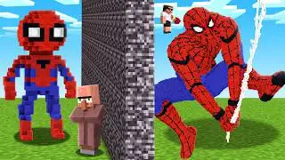 NOOB vs PRO : Superheroes Build Battle Challenge in Minecraft..