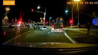 19.3.2021 - Olomouc, NEHODA, roztřelený policejní Yeti, hasiči