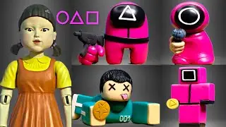 Squid Game but It's Mini Crewmate Roblox FNF and Minecraft characters