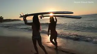 Eimy & Chiharu Surf Diamond Head (January 18, 2022)