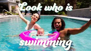 SWIMMING FOR THE FIRST TIME *ADORABLE*