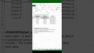 EOMonth Function in Excel