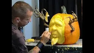 AMAZING SCULPTURES OUT of PUMPKINS by Ray Villafane