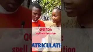 How hard can it be to spell MATRICULATION? (see attached video for more) 