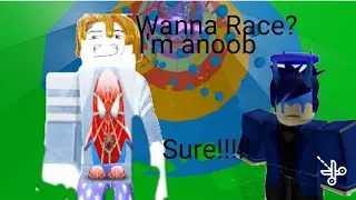 Dressing up as a noob and racing People in Tower of hell and Beat them on mobile