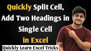 Split One Cell into Two Parts | How to Split Cell in Excel in Hindi