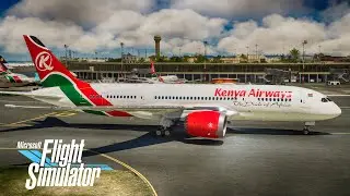 [4K] Kenya Airways Boeing 787 | JFK-Nairobi Full Flight | MSFS2020