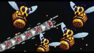 Terraria MANY Queen Bees Vs Destroyer Smash Bros Tmodloader 1.4.4