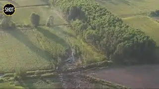 всё, что осталось от украинского самолёта Ан-12, который разбился сегодня ночью на севере Греции