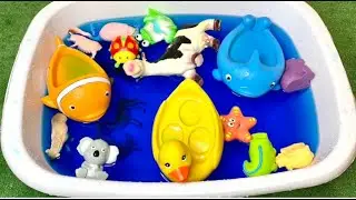 Учим Животных на английском Тигр Бегемот Лев Корова Морж Развивающие Мультики