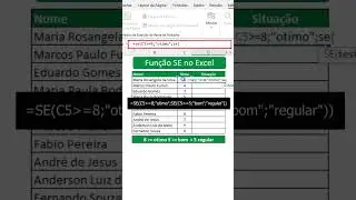 Como usar a função Se no Excel