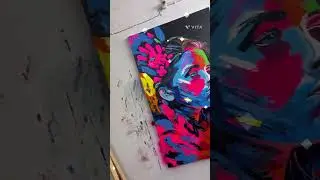 Abstract portrait painting ….watch the full video on my channel  #abstract #abstractart #artshorts