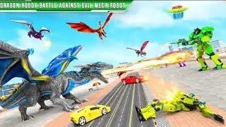 Dragon robot police car to save people and defeat aliens#temugamer