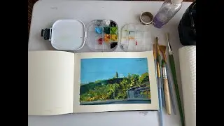 The Easiest Light Weight Plein Air Paint Kit - (Review & Speed Paint)