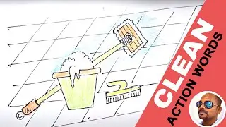 How to draw the action word clean ? (step by step drawing tutorial )