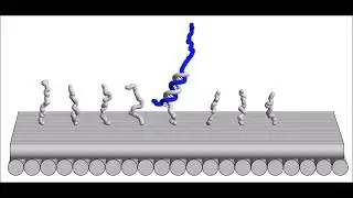 Model of a cargo-sorting DNA robot taking a step