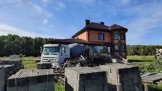 Пол в гараже, прием бетона! Часть 1.